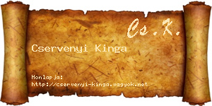 Cservenyi Kinga névjegykártya