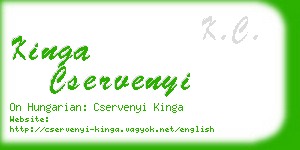 kinga cservenyi business card